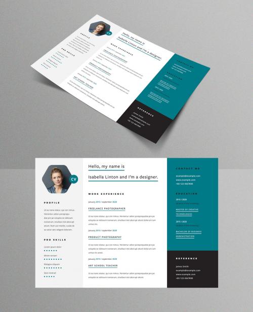 Horizontal Resume Layout - 385352604