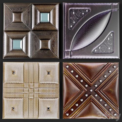 Decorative leather 3D panel