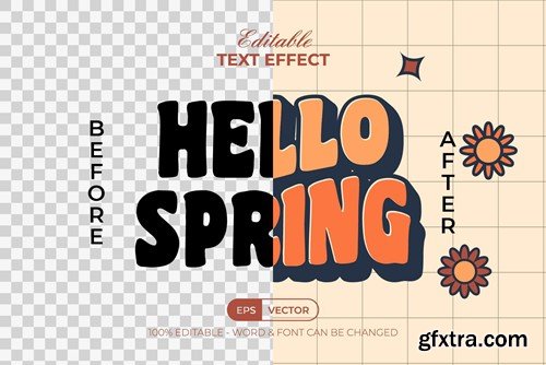 Hello Spring Text Effect Style 6XX4KBC