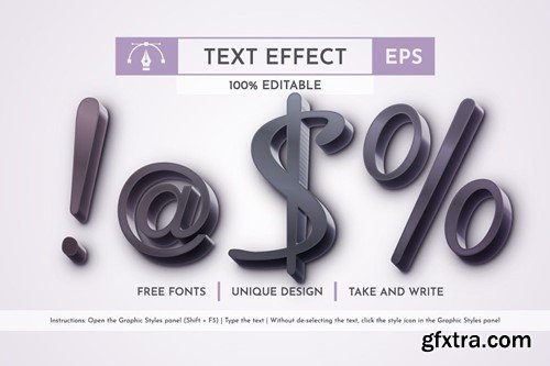 Black Editable Text Effect, Graphic Style 7GZFMBL