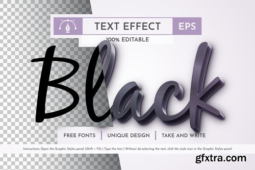 Black Editable Text Effect, Graphic Style 7GZFMBL