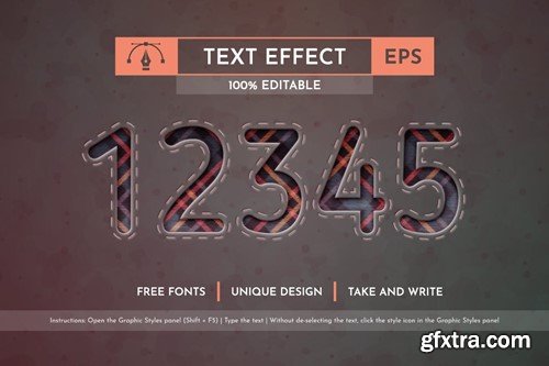 Textile Tartan - Editable Text Effect, Font Style KVE9FLE