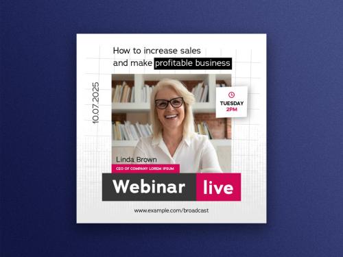 Webinar or Live Broadcast Social Media Post Layout - 385551867