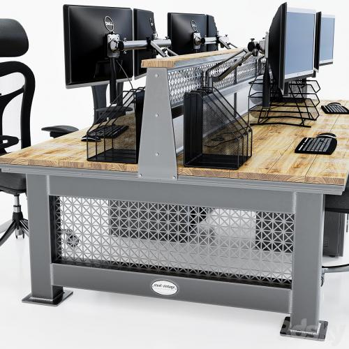 Computer desk for 4 workplaces