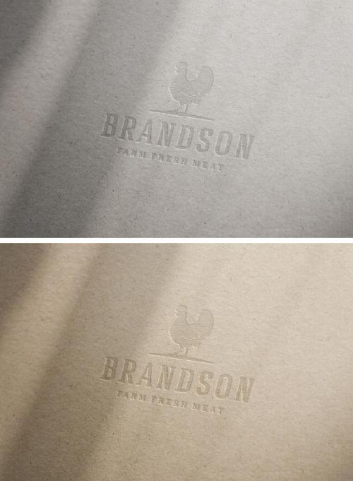 Close Up Paper Pressed Logo Mockup - 386282942