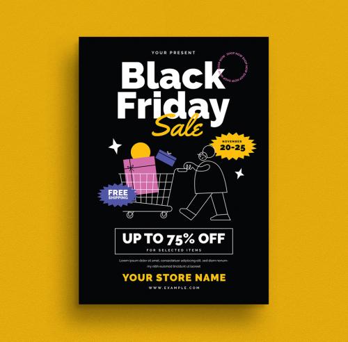 Black Friday Event Flyer Layout - 386287136