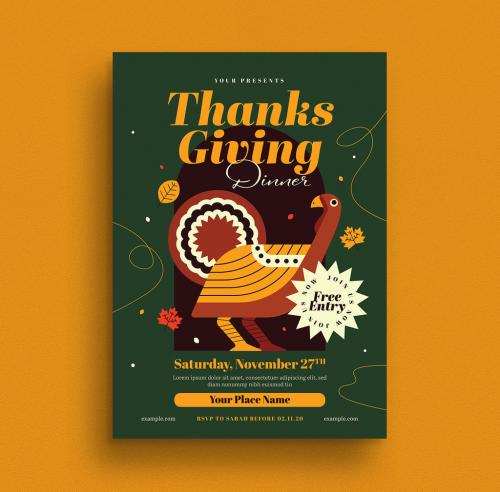 Thanksgiving Event Flyer Layout  - 386287438