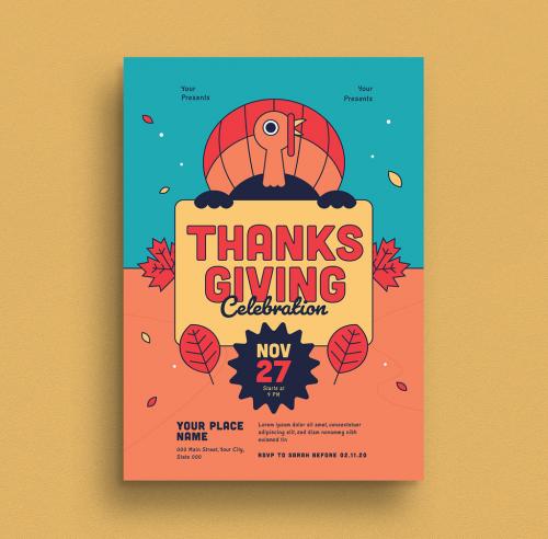 Thanksgiving Flyer Layout  - 386287458