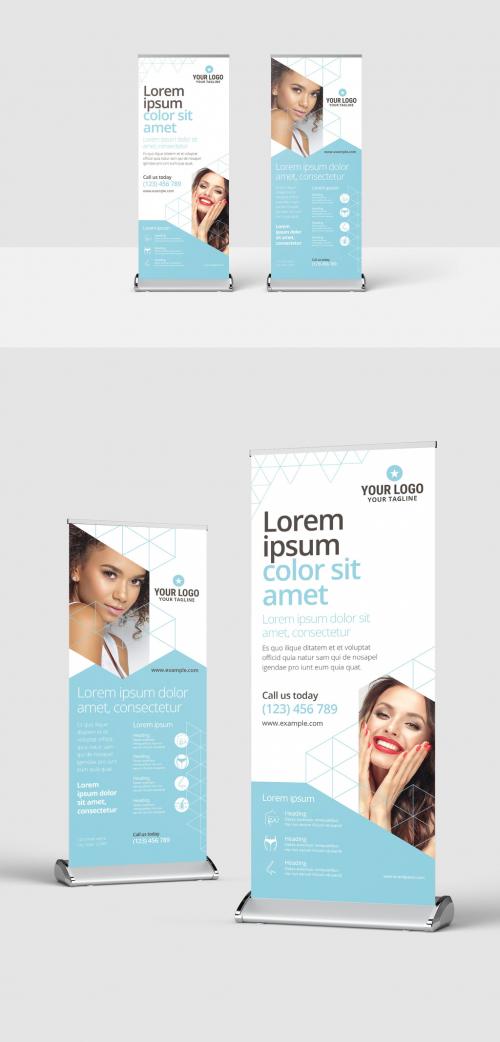 Clean and Minimal Roll Up Banner for Cosmetic Clinics and Medical Services - 386426411