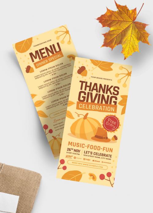 Thanksgiving Flyer Layout for Fall Events - 386453302