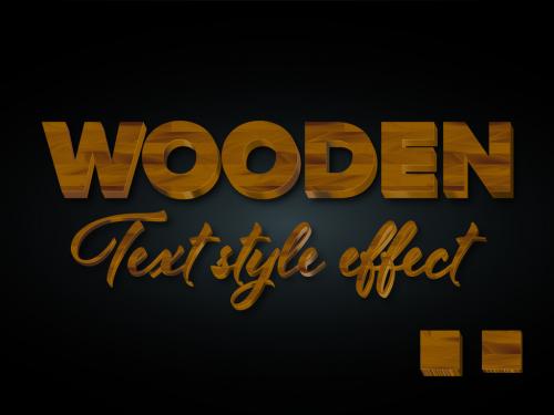 Wooden Editable 3D Text Effect - 386460345