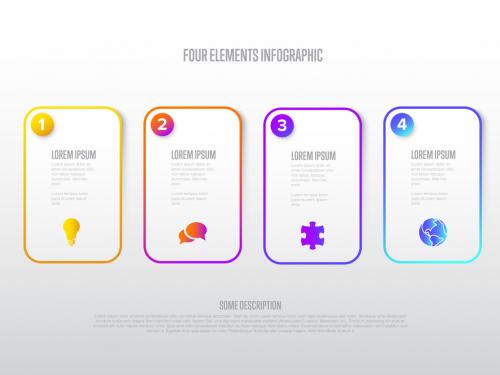 Four White Block Steps Process Infographic Layout - 386460406