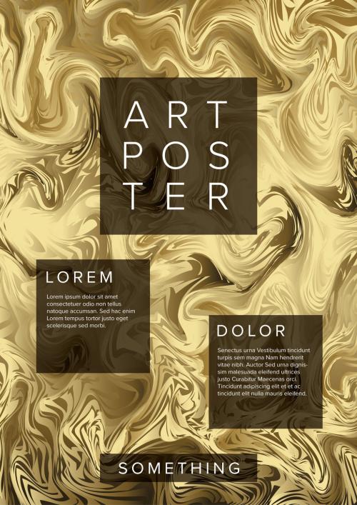 Modern Golden Art Poster Layout  - 386460423