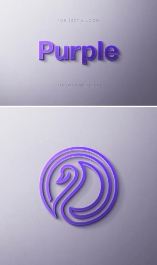 Purple Light Box 3D Text Effect Mockup - 386461395