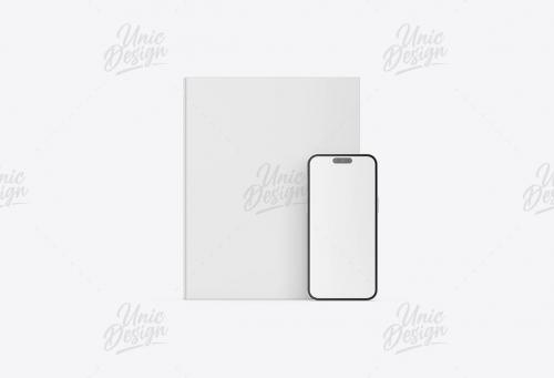 US Letter Book & iPhone 15 Mockup