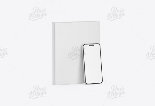 US Letter Book & iPhone 15 Mockup