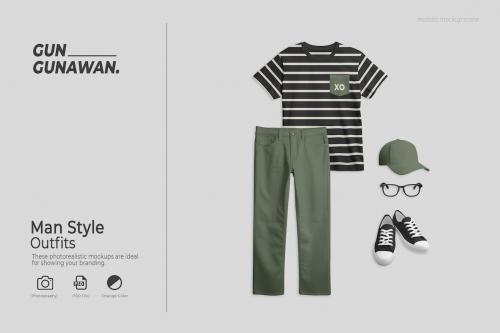 Man Style Outfits Mockup