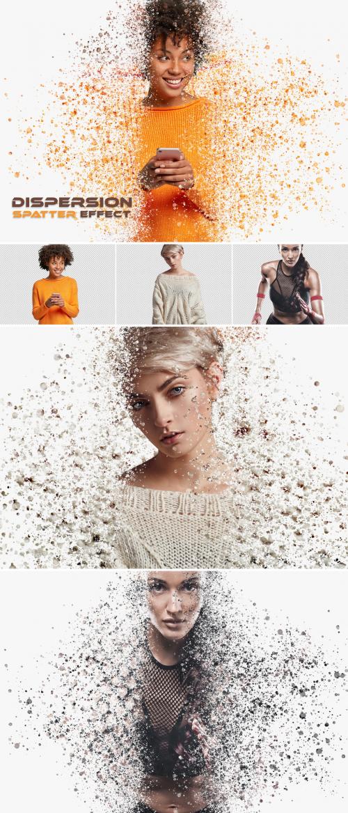 Dispersion Spatter Photo Effect with Particle Mockup - 386971187