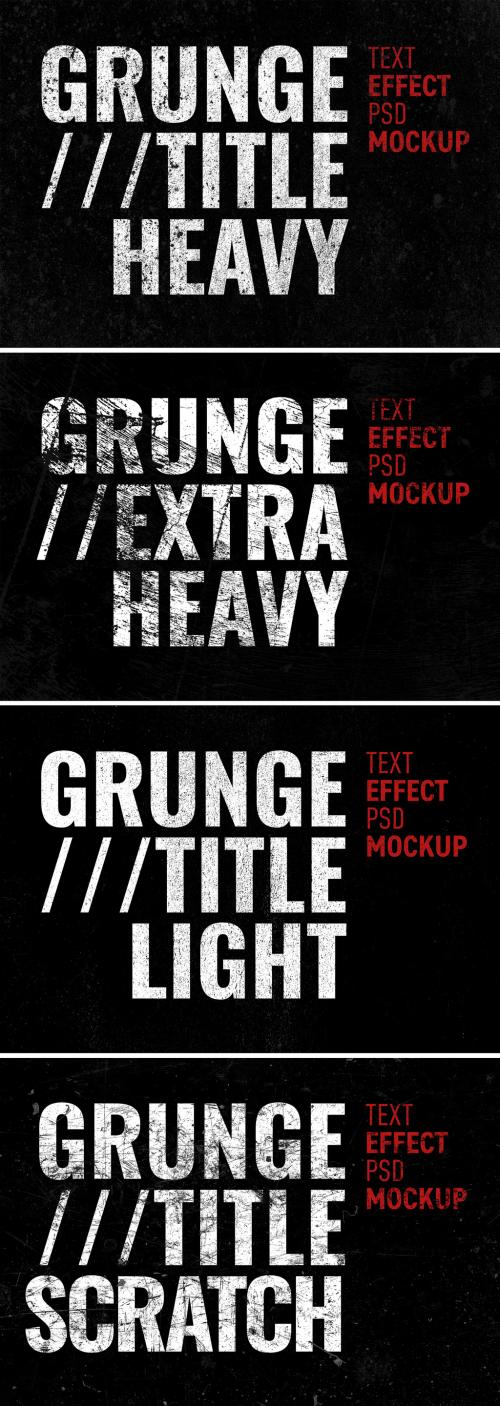 Grunge Text Effect Set - 387174723