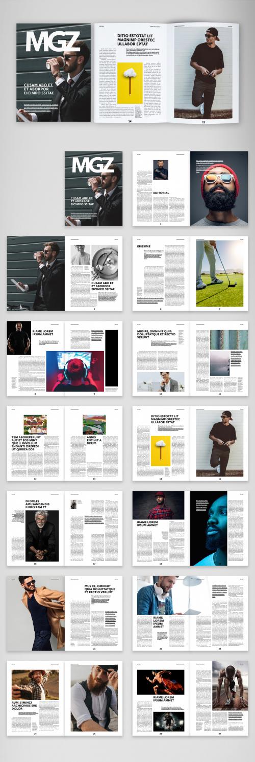 Men's Style Fashion Magazine Layout - 387207243