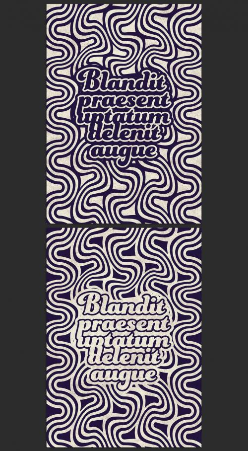 Abstract Poster Layout with Distorted Wavy Lines Pattern Background - 387215184