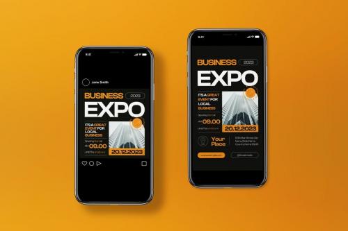 Yellow Modern Minimalist Business Expo Flyer Set