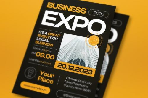 Yellow Modern Minimalist Business Expo Flyer Set