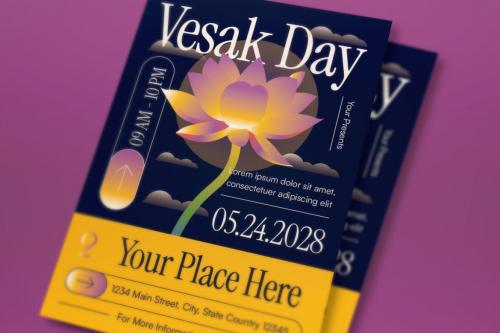 Blue Yellow Y2K Evolved Vesak Day Flyer Set