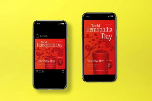 Red Gradients World Hemophilia Day Flyer Set