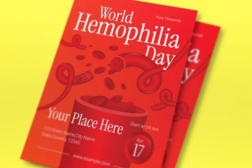 Red Gradients World Hemophilia Day Flyer Set