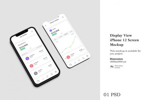 iPhone 12 UI App Screen Mockup