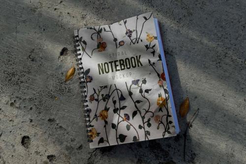Blank Notebook Spiral Mockup