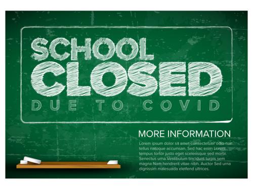 School Closed Due Covid Flyer Layout - 387437005
