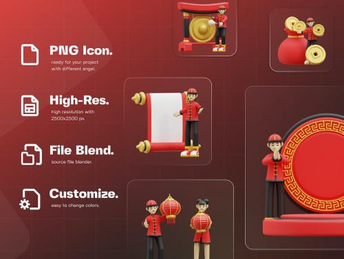 Chinese New Year Character 3D Illustration