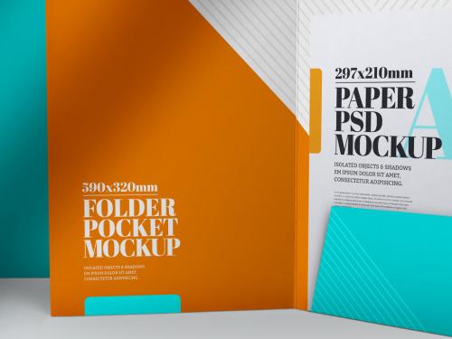 Folder Pocket Mockup Front View - 387456535