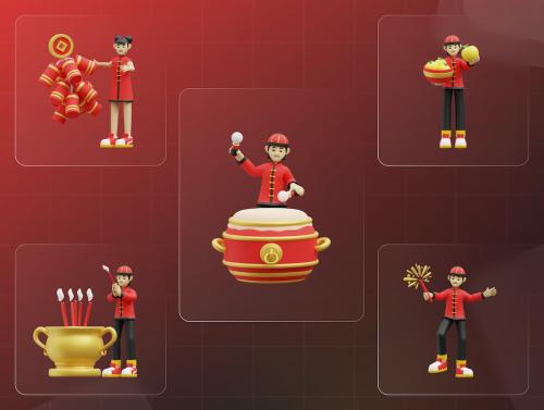 Chinese New Year Character 3D Illustration V2