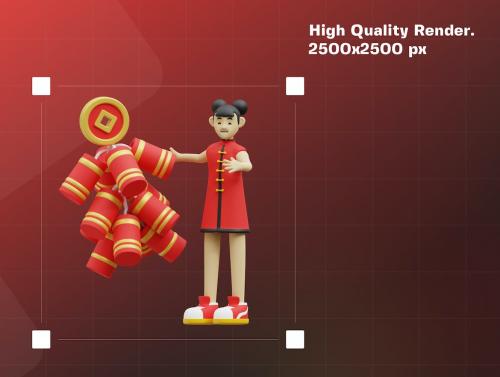 Chinese New Year Character 3D Illustration V2