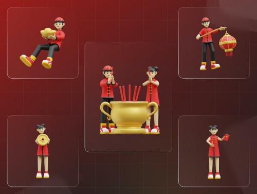 Chinese New Year Character 3D Illustration V3