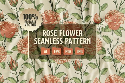 Rose Flower Seamless Pattern