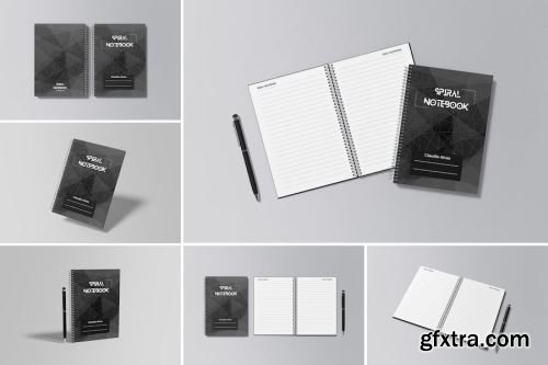 Spiral Book Mockup Design Pack 14xPSD