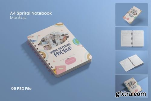 Spiral Book Mockup Design Pack 14xPSD