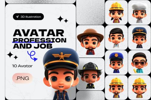 Avatar Profession and Job 3D Illustration