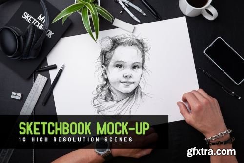 Sketch Book Mockup Design Pack 13xPSD