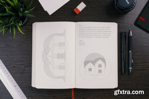 Sketch Book Mockup Design Pack 13xPSD