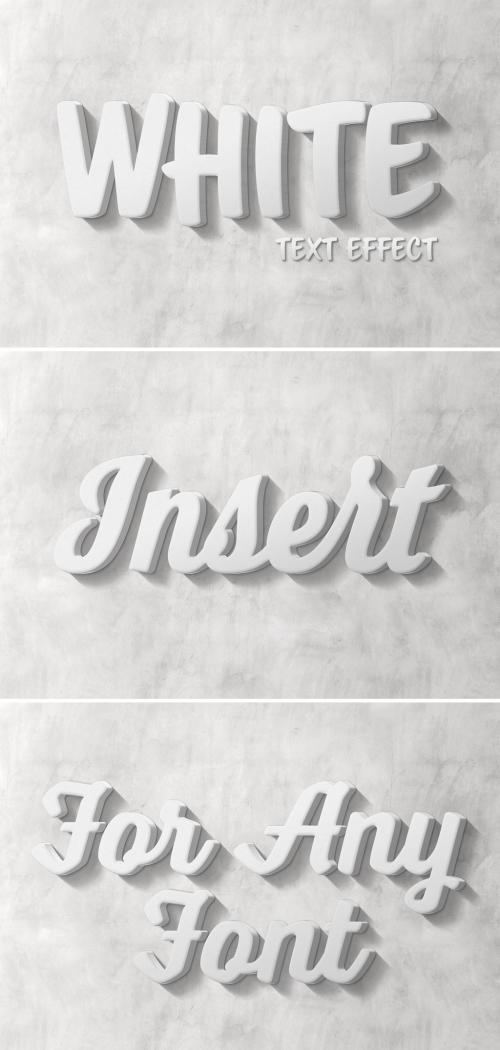 White 3D Text Effect with Shadow Mockup - 388065371