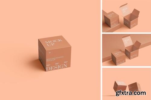 Square Package Box Mockup Design Pack 15xPSD