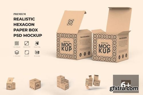 Square Package Box Mockup Design Pack 15xPSD