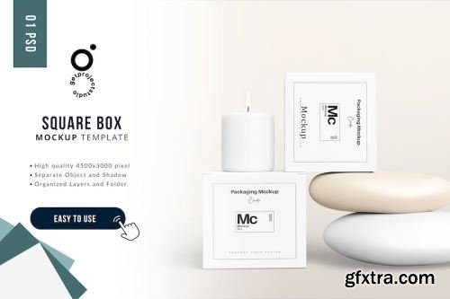 Square Package Box Mockup Design Pack 15xPSD