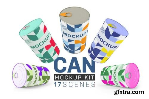 Metal Can Mockup Design Pack 14xPSD