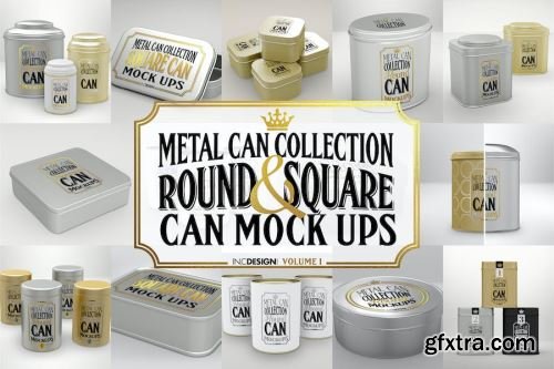 Metal Can Mockup Design Pack 14xPSD